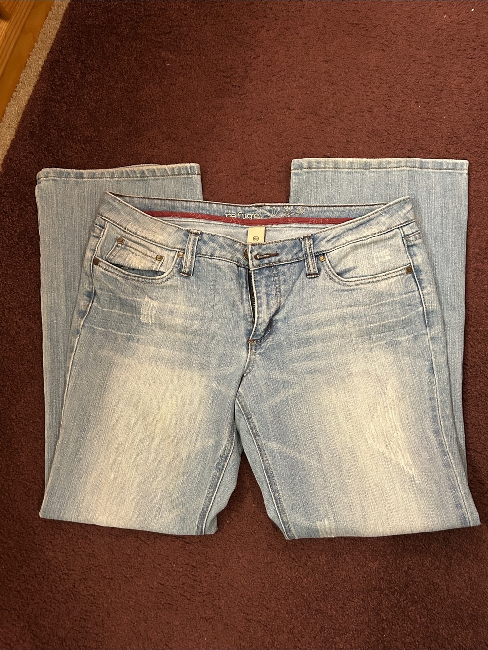 refuge Faded Light Blue Bootcut Jeans